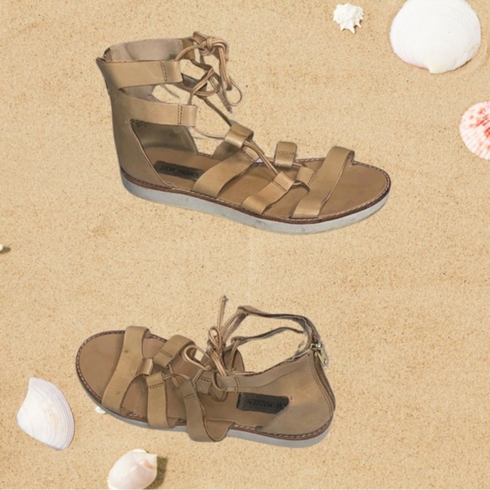 - Steve Madden Tan Gladiator Sandals